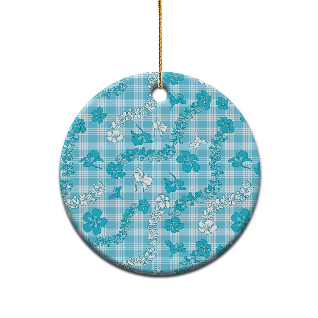 Polu Aloha Hawaii Ceramic Ornament Plumeria Lei With Palaka Motif - Polynesian Pride