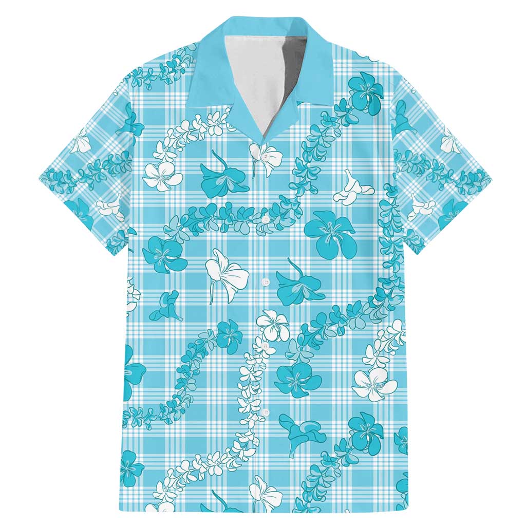 Polu Aloha Hawaii Family Matching Mermaid Dress and Hawaiian Shirt Plumeria Lei With Palaka Motif - Polynesian Pride