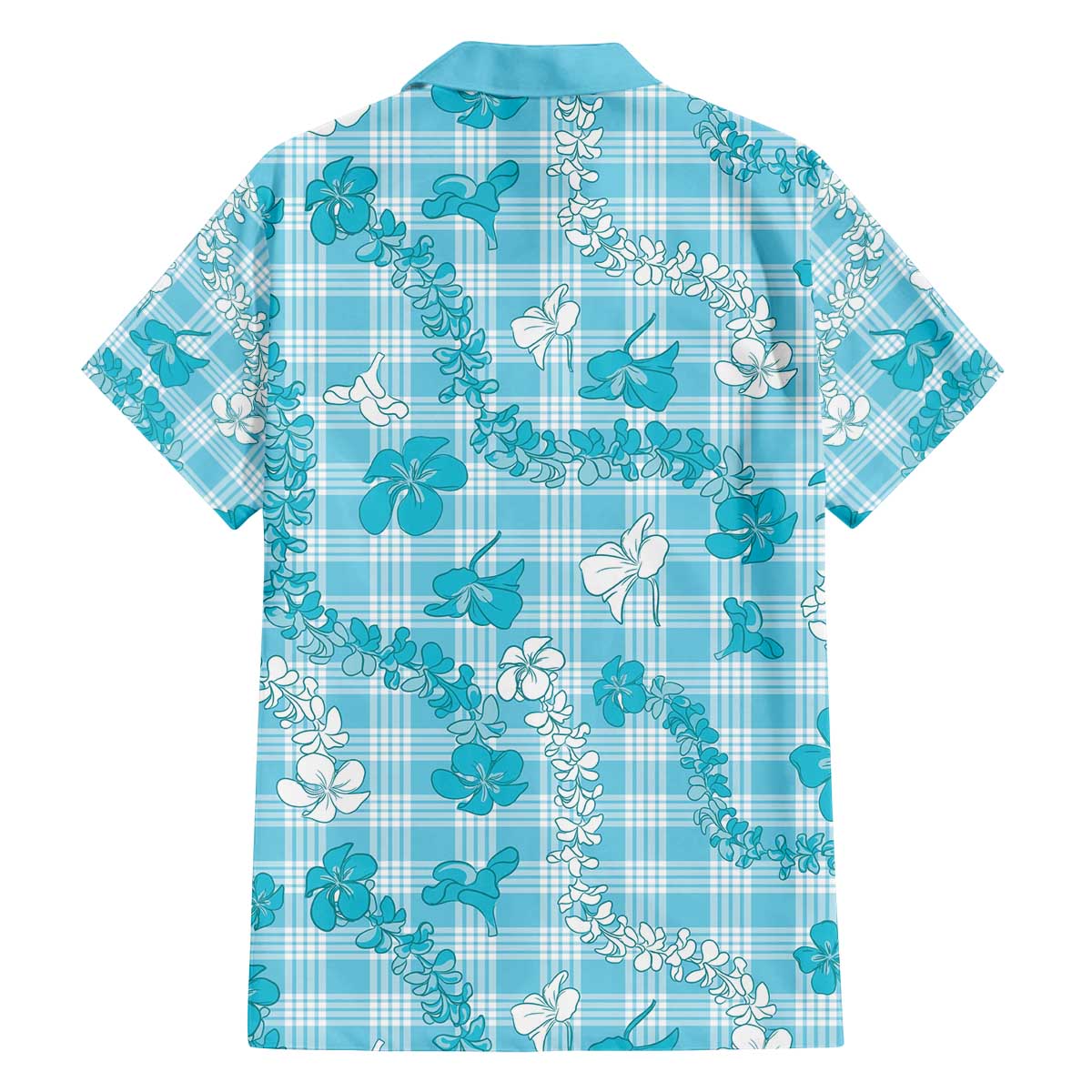 Polu Aloha Hawaii Family Matching Off The Shoulder Long Sleeve Dress and Hawaiian Shirt Plumeria Lei With Palaka Motif - Polynesian Pride