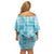 Polu Aloha Hawaii Family Matching Off Shoulder Short Dress and Hawaiian Shirt Plumeria Lei With Palaka Motif - Polynesian Pride