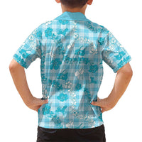 Polu Aloha Hawaii Kid Hawaiian Shirt Plumeria Lei With Palaka Motif - Polynesian Pride