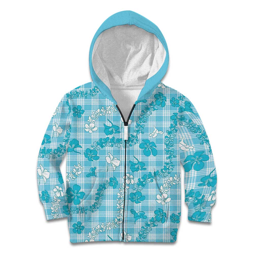 Polu Aloha Hawaii Kid Hoodie Plumeria Lei With Palaka Motif - Polynesian Pride