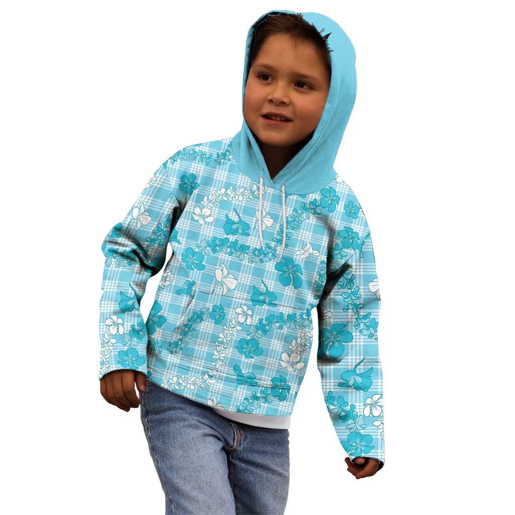 Polu Aloha Hawaii Kid Hoodie Plumeria Lei With Palaka Motif - Polynesian Pride