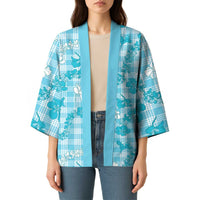 Polu Aloha Hawaii Kimono Plumeria Lei With Palaka Motif - Polynesian Pride