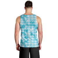 Polu Aloha Hawaii Men Tank Top Plumeria Lei With Palaka Motif LT14 - Polynesian Pride