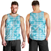 Polu Aloha Hawaii Men Tank Top Plumeria Lei With Palaka Motif LT14 - Polynesian Pride