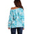 Polu Aloha Hawaii Off Shoulder Sweater Plumeria Lei With Palaka Motif - Polynesian Pride