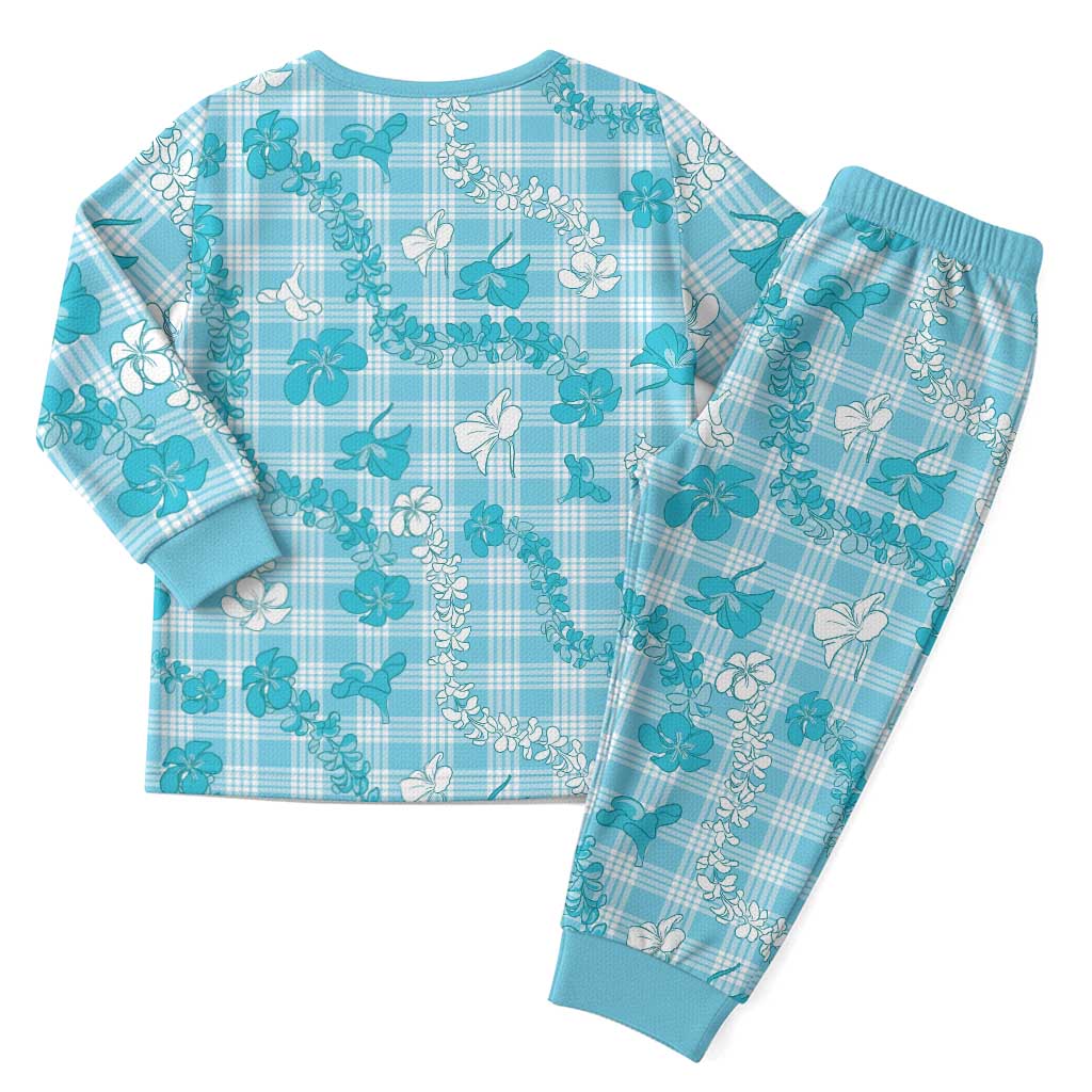 Polu Aloha Hawaii Christmas Pajama Set Plumeria Lei With Palaka Motif LT14 - Polynesian Pride