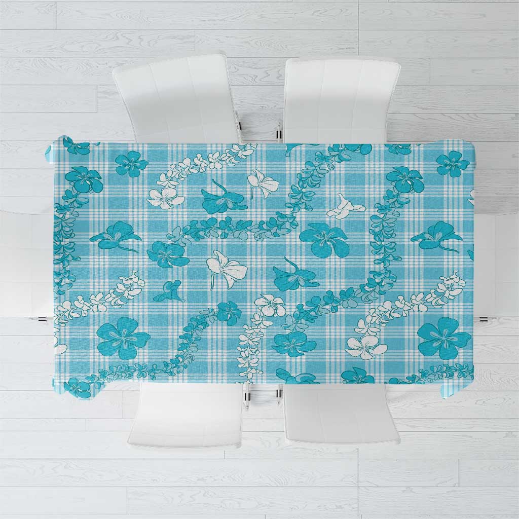 Polu Aloha Hawaii Tablecloth Plumeria Lei With Palaka Motif - Polynesian Pride