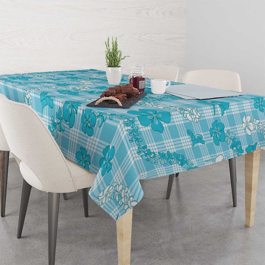 Polu Aloha Hawaii Tablecloth Plumeria Lei With Palaka Motif - Polynesian Pride