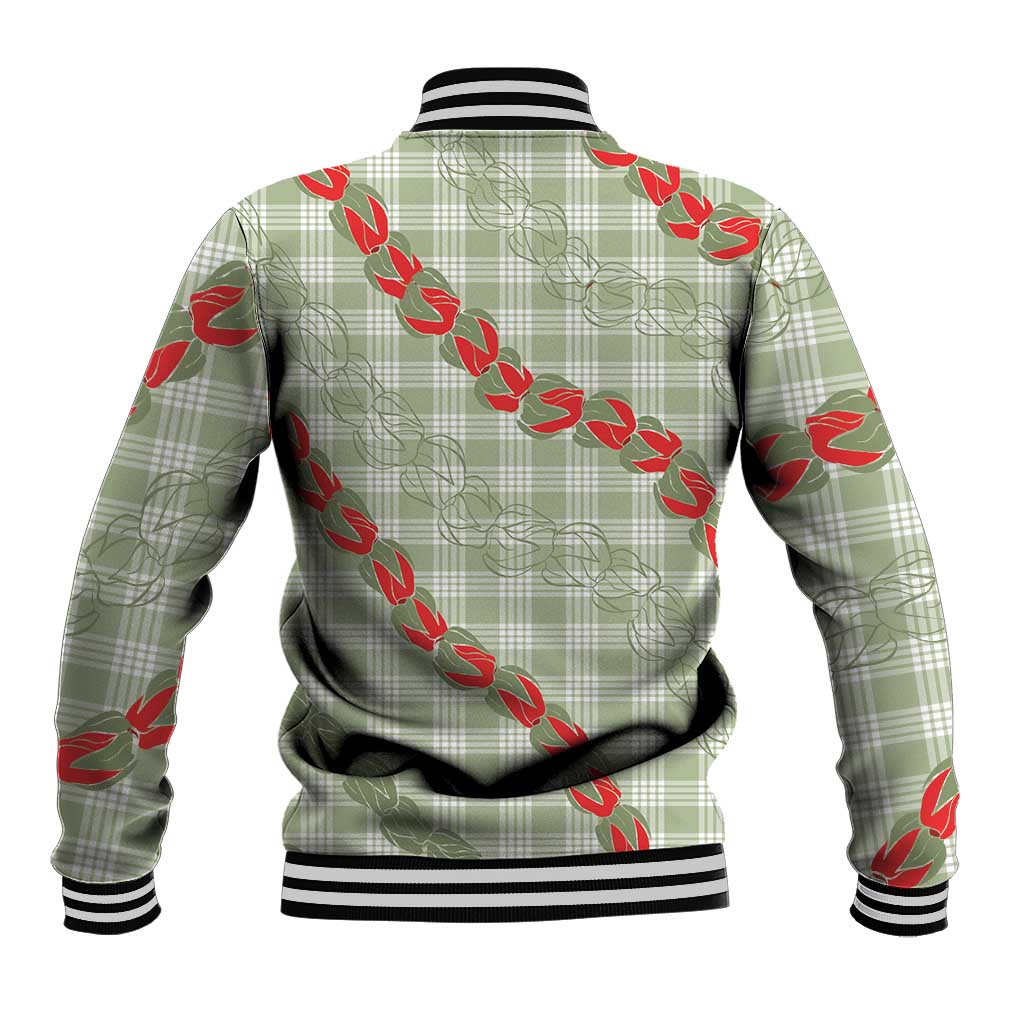 Omaomao Aloha Hawaii Baseball Jacket Rosebud Lei With Palaka Motif - Polynesian Pride