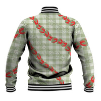 Omaomao Aloha Hawaii Baseball Jacket Rosebud Lei With Palaka Motif - Polynesian Pride