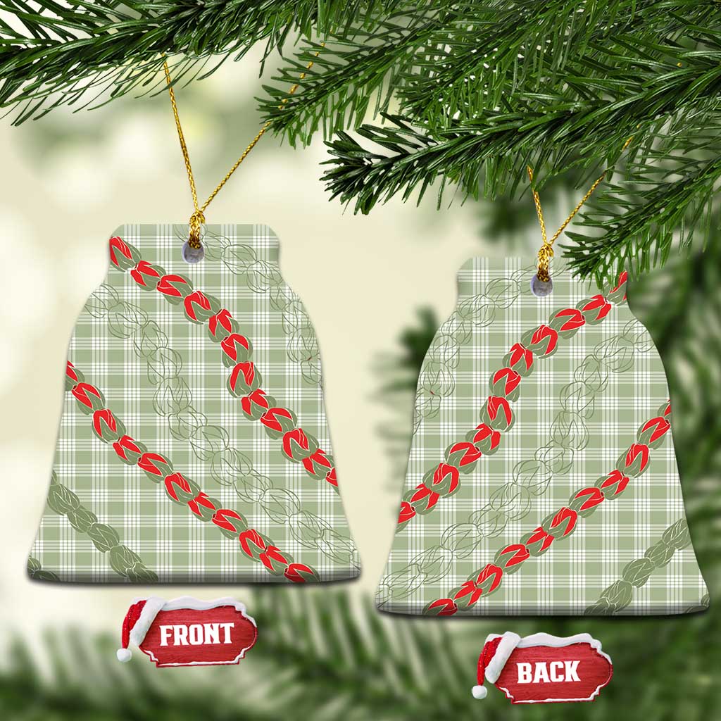 Omaomao Aloha Hawaii Ceramic Ornament Rosebud Lei With Palaka Motif - Polynesian Pride