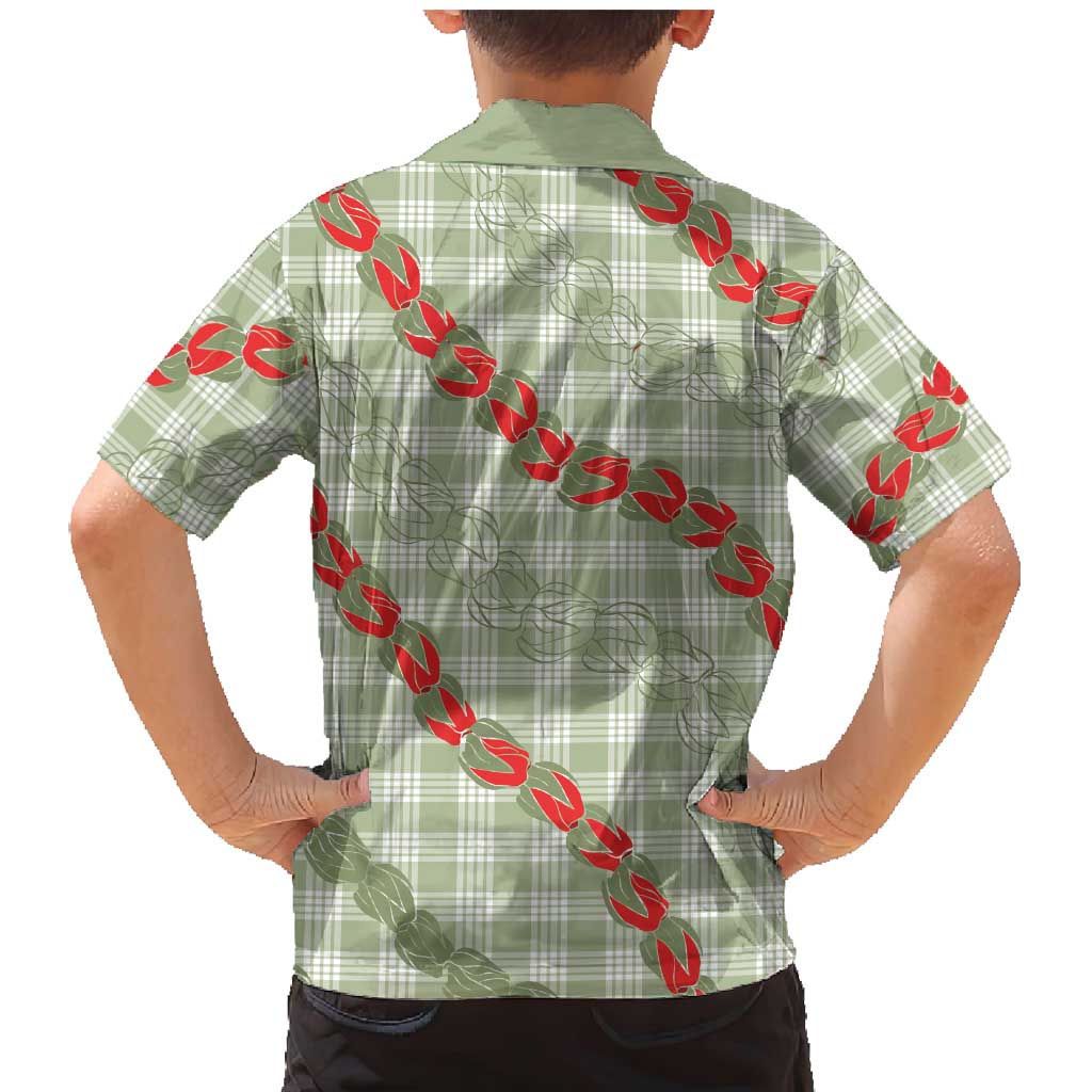 Omaomao Aloha Hawaii Family Matching Mermaid Dress and Hawaiian Shirt Rosebud Lei With Palaka Motif - Polynesian Pride