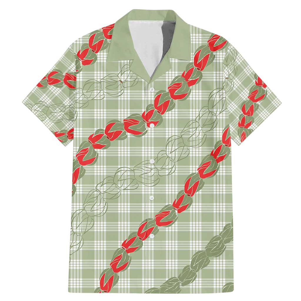 Omaomao Aloha Hawaii Family Matching Mermaid Dress and Hawaiian Shirt Rosebud Lei With Palaka Motif - Polynesian Pride