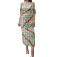 Omaomao Aloha Hawaii Family Matching Puletasi and Hawaiian Shirt Rosebud Lei With Palaka Motif - Polynesian Pride