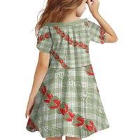 Omaomao Aloha Hawaii Family Matching Short Sleeve Bodycon Dress and Hawaiian Shirt Rosebud Lei With Palaka Motif - Polynesian Pride