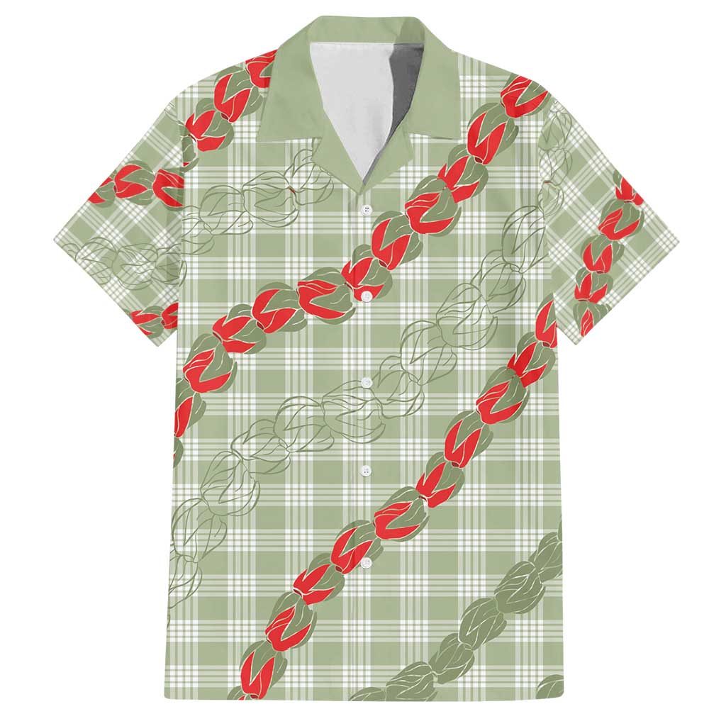 Omaomao Aloha Hawaii Family Matching Tank Maxi Dress and Hawaiian Shirt Rosebud Lei With Palaka Motif - Polynesian Pride