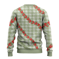 Omaomao Aloha Hawaii Ugly Christmas Sweater Rosebud Lei With Palaka Motif - Polynesian Pride