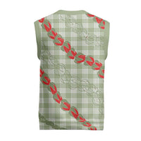 Omaomao Aloha Hawaii Christmas Knitted V-Neck Vest Rosebud Lei With Palaka Motif LT14 - Polynesian Pride