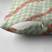 Omaomao Aloha Hawaii Pillow Cover Rosebud Lei With Palaka Motif - Polynesian Pride