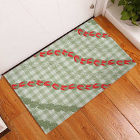 Omaomao Aloha Hawaii Rubber Doormat Rosebud Lei With Palaka Motif - Polynesian Pride