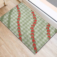 Omaomao Aloha Hawaii Rubber Doormat Rosebud Lei With Palaka Motif - Polynesian Pride