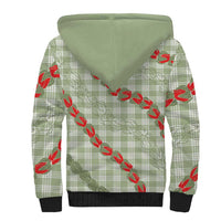 Omaomao Aloha Hawaii Sherpa Hoodie Rosebud Lei With Palaka Motif LT14 - Polynesian Pride