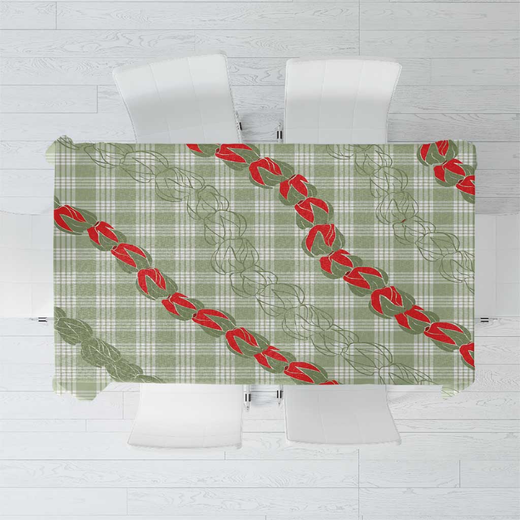 Omaomao Aloha Hawaii Tablecloth Rosebud Lei With Palaka Motif - Polynesian Pride