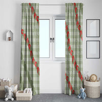 Omaomao Aloha Hawaii Window Curtain Rosebud Lei With Palaka Motif - Polynesian Pride