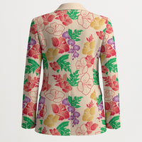 Colorful Aloha Hawaii Hibiscus Orchid Seamless Blazer