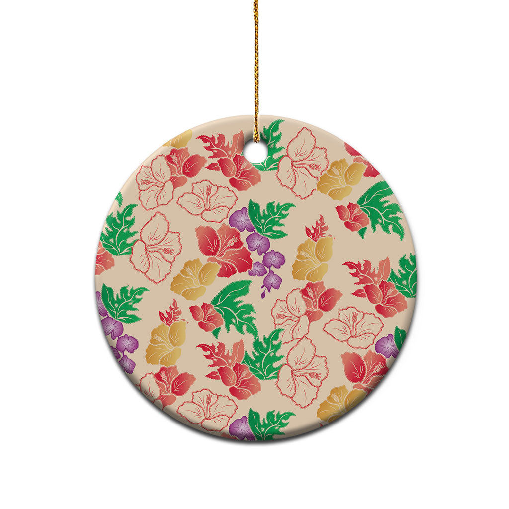 Colorful Aloha Hawaii Hibiscus Orchid Seamless Ceramic Ornament LT14 - Polynesian Pride