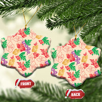 Colorful Aloha Hawaii Hibiscus Orchid Seamless Ceramic Ornament LT14 Snow Flake Colorful - Polynesian Pride