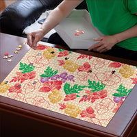 Colorful Aloha Hawaii Hibiscus Orchid Seamless Puzzle LT14 - Polynesian Pride