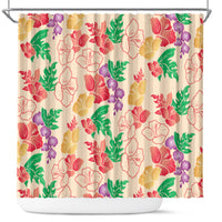 Colorful Aloha Hawaii Hibiscus Orchid Seamless Shower Curtain LT14 Colorful - Polynesian Pride