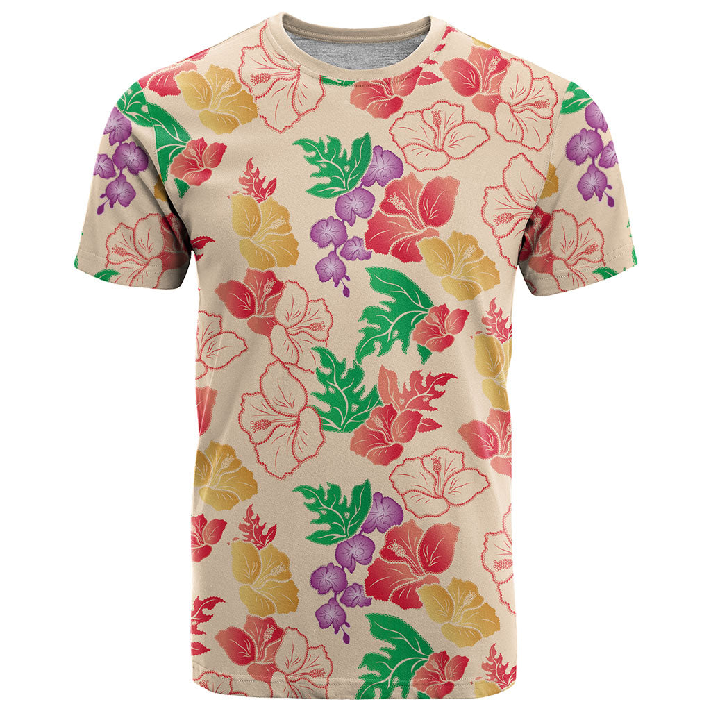 Colorful Aloha Hawaii Hibiscus Orchid Seamless T Shirt LT14 Colorful - Polynesian Pride