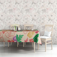 Colorful Aloha Hawaii Hibiscus Orchid Seamless Tablecloth