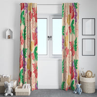 Colorful Aloha Hawaii Hibiscus Orchid Seamless Window Curtain