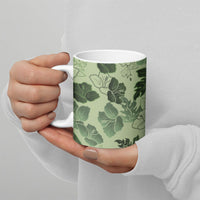 Vesuvian Green Aloha Hawaii Hibiscus Orchid Seamless Ceramic Mug LT14 - Polynesian Pride