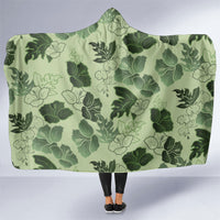 Vesuvian Green Aloha Hawaii Hibiscus Orchid Seamless Hooded Blanket