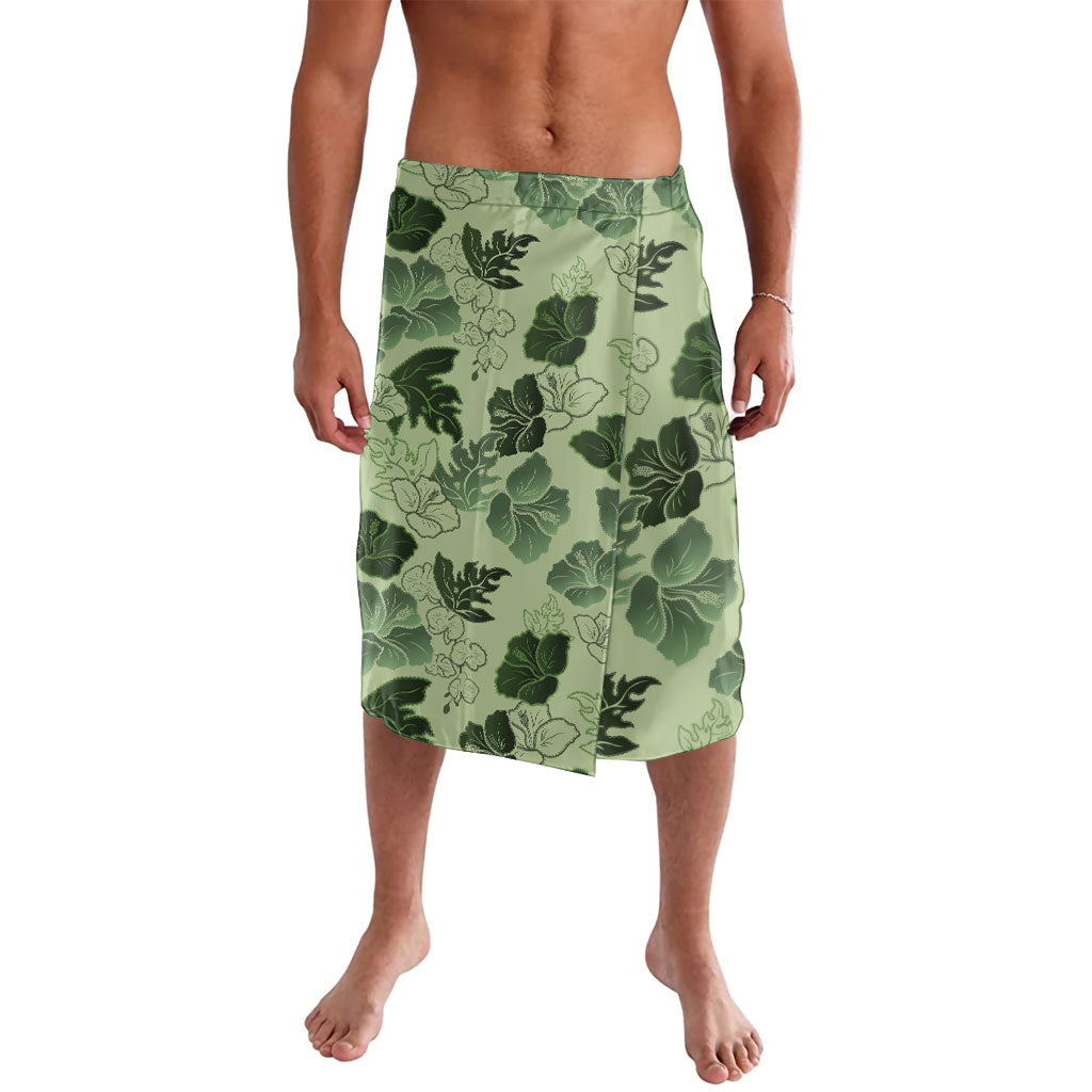 Vesuvian Green Aloha Hawaii Hibiscus Orchid Seamless Lavalava LT14 Green - Polynesian Pride