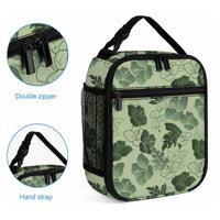 Vesuvian Green Aloha Hawaii Hibiscus Orchid Seamless Lunch Bag LT14 - Polynesian Pride