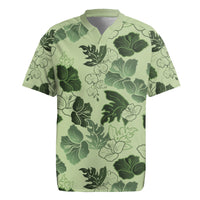 Vesuvian Green Aloha Hawaii Hibiscus Orchid Seamless Rugby Jersey LT14 Green - Polynesian Pride