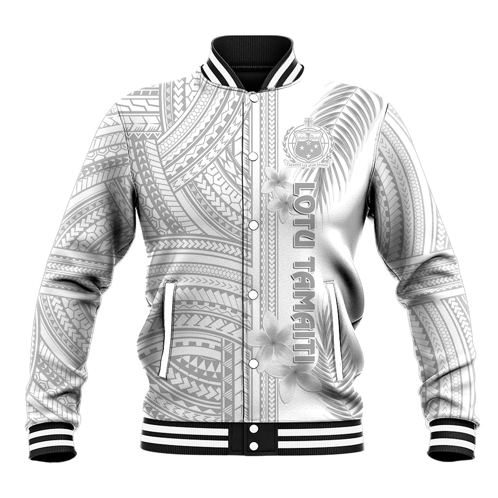 personalised-samoa-white-sunday-baseball-jacket-manuia-le-aso-sa-o-tamaiti-polynesian-plumeria