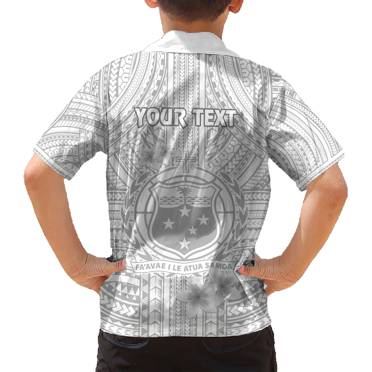 personalised-samoa-white-sunday-kid-hawaiian-shirt-manuia-le-aso-sa-o-tamaiti-polynesian-plumeria