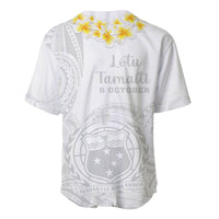 Samoa White Sunday Baseball Jersey Lotu Tamaiti 2023 With Coat Of Arms LT14 - Polynesian Pride