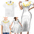 Personalised Samoa White Sunday Family Matching Short Sleeve Bodycon Dress and Hawaiian Shirt Lotu Tamaiti 2023 With Coat Of Arms LT14 - Polynesian Pride