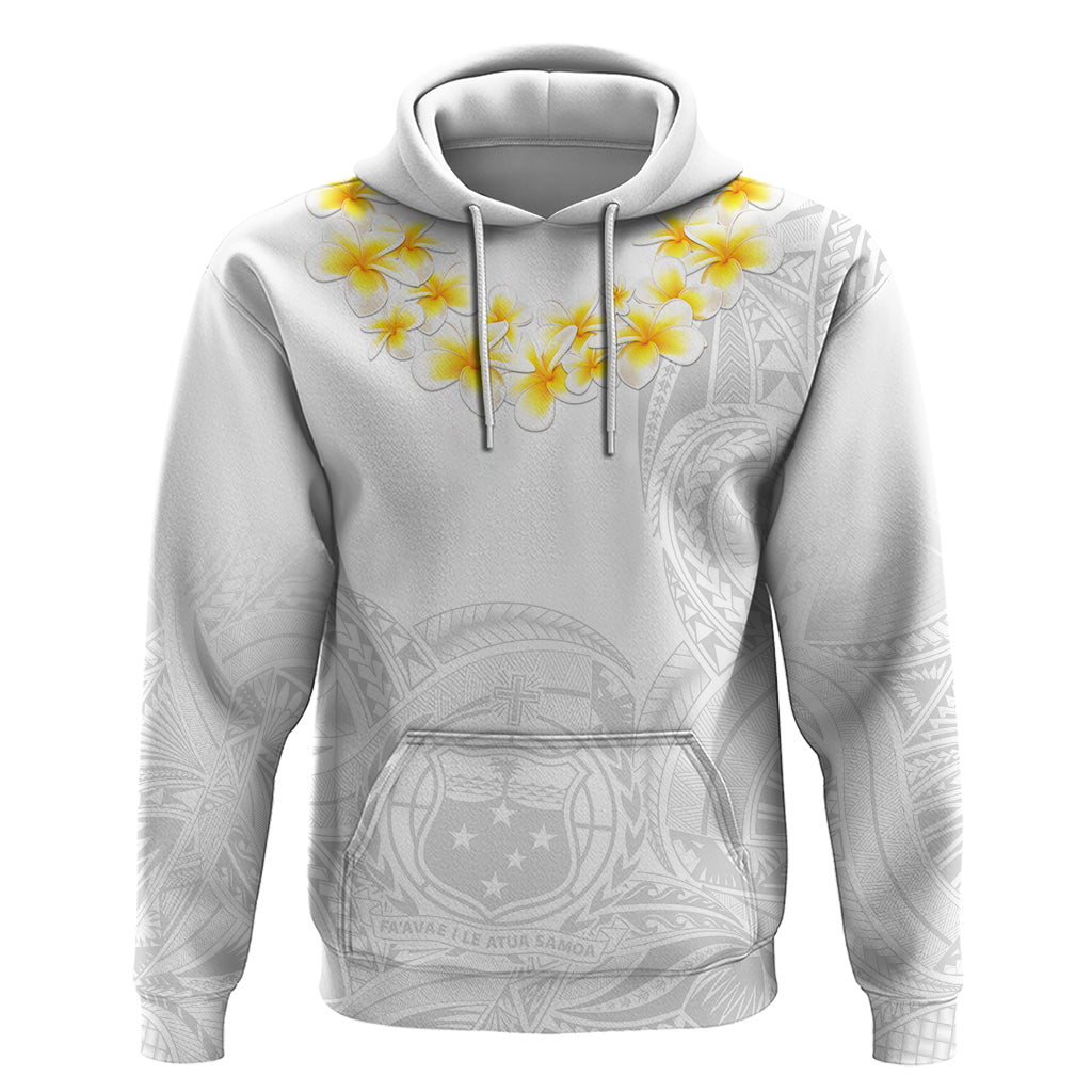 Personalised Samoa White Sunday Hoodie Lotu Tamaiti 2023 With Coat Of Arms LT14 White - Polynesian Pride