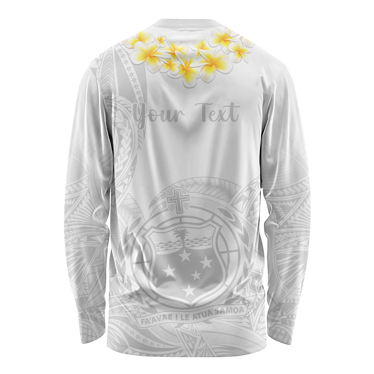 Personalised Samoa White Sunday Long Sleeve Shirt Lotu Tamaiti 2023 With Coat Of Arms LT14 - Polynesian Pride