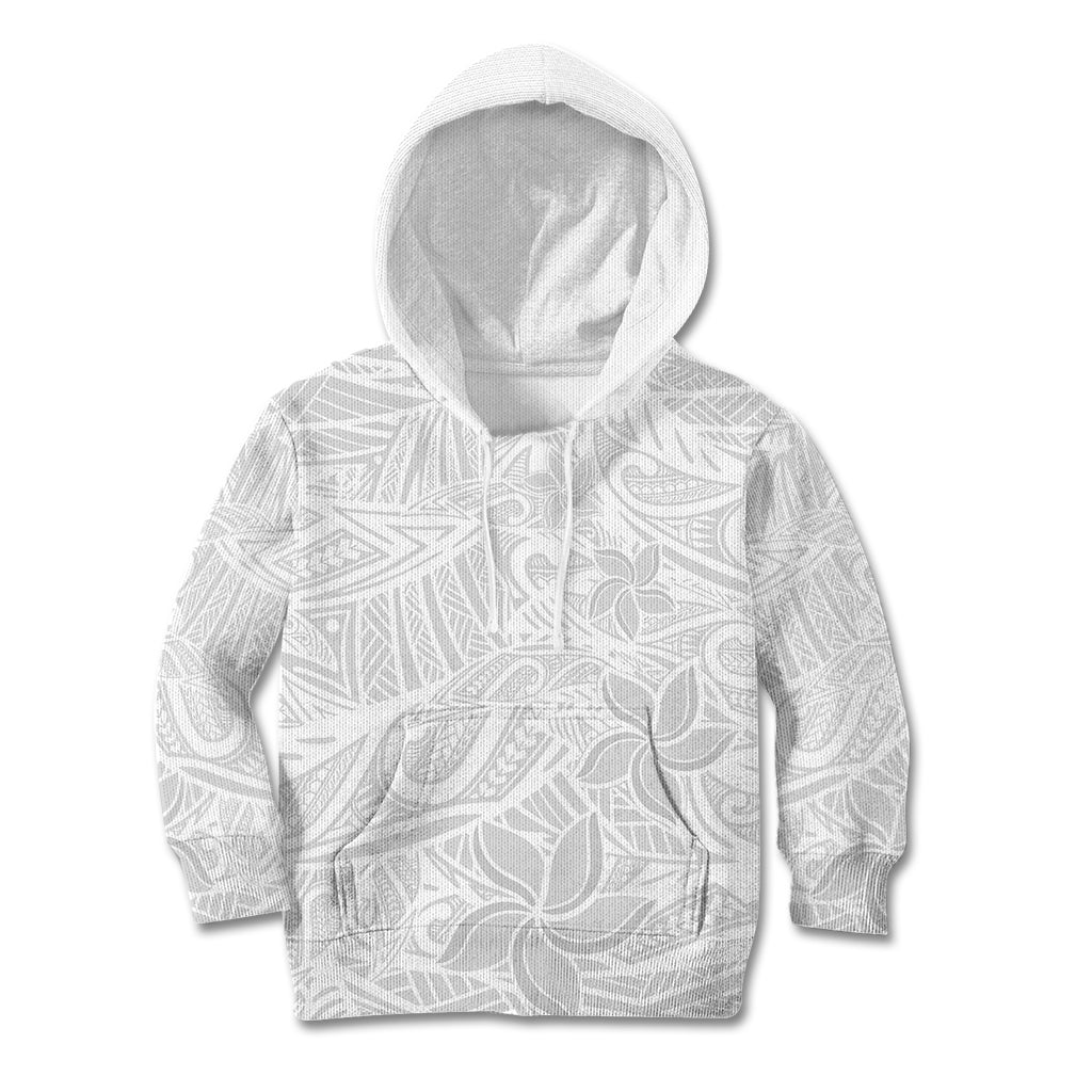 Polynesia White Sunday Kid Hoodie Polynesian Pattern With Tropical Flowers LT14 Hoodie White - Polynesian Pride